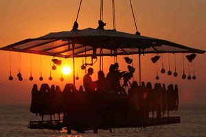 Incentive travel dinner in the sky